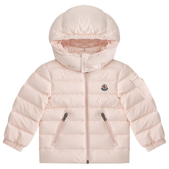 Younger Girls Pink Logo Puffer Jacket